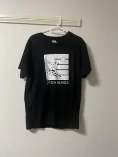 スヌーピー サーフィン ブラック Lサイズ Tシャツ ピーナッツ 古着