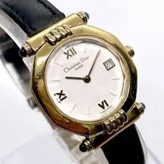稼動品 クリスチャンディオール Dior オクタゴン ネイビー デイト