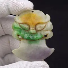 天然石 和田玉 白玉 鳳凰透かし回転佩 玉佩 吊墜 古美術 旧家蔵出し