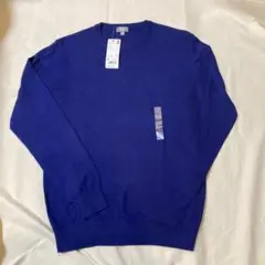ユニクロコットンカシミヤクルーネックセーターMサイズ ブルー
