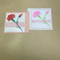 母の日メッセージカード⓶・封筒セット ２枚　ハンドメイド