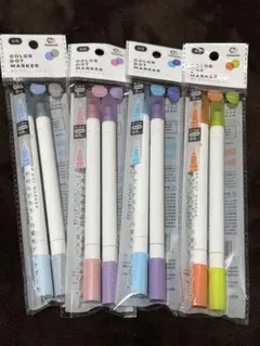 【新品、未使用】セリア　カラードットマーカー マーカー　ペン　8色セットのサムネイル
