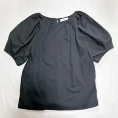 【美品】OPAQUE.CLIP 半袖 フレアスリーブブラウス ブラック M