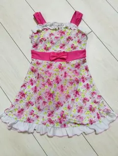 花柄ワンピース水着 女の子用　記名あり