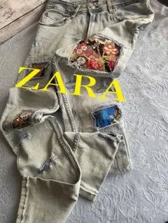 ZARA ダメージデニムパンツ EUR 46