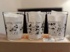 ディズニー　マーロウ　ビーカー　ミッキーマウス ガラス食器 3個セット