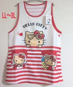 未使用☆大きいサイズ LL〜3L ハローキティ 日焼けキティ エプロン