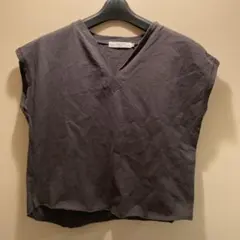 サマンサモスモスブルー チャコールノースリーブカットソー