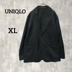 美品UNIQLO テーラードジャケットジャケットブラック長袖メンズ秋冬XL大きめ