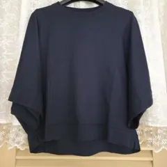 ネイビー ドルマンスリーブ 半袖 カットソーのサムネイル