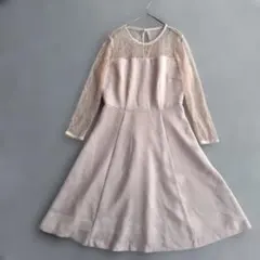 【完売品】SNIDEL スナイデル レース切替ワンピース ピンクベージュS