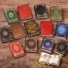 ミニチュア 本 10冊セット ドールハウス 1/12 ミニチュア雑貨 豆本 c