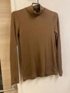 UNIQLO リブ編み タートルネック M ブラウン