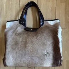 キタムラk2 牛革と毛皮のトートバッグ