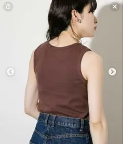 kbf ブラウン ノースリーブ タンクトップ