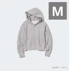 スウェットパーカー　M グレー　丈短め　456041