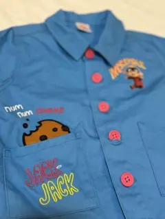 ジャック・ジャック刺繍の青いジャケット 100cm