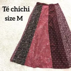 【美品】テチチ ロング フレアスカート M 花柄 ペイズリー 切替 リバティ