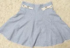 水色チェック フレアスカートのサムネイル