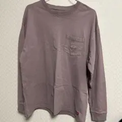 パープル 長袖シャツ ポケット付き