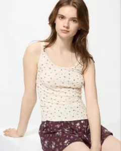 UNIQLO 花柄リブタンクトップ
