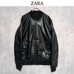 ZARA ザラ【M】フェイク レザージャケット　ブルゾン　ブラック