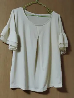grove 薄イエロー フリル袖 Tシャツ Mのサムネイル