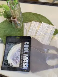 おまけ付♪ひんやり接触冷感マスク3枚＋耳ラクマスク2枚♪