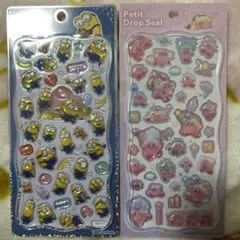 【正規品】ミニオンズ&カービィ　プチドロップステッカーセット