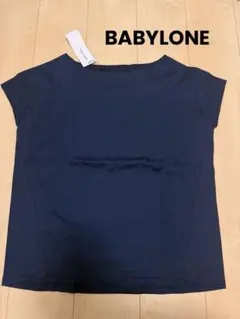 ⭐️新品⭐️タグ付き⭐️BABYLON E⭐️ネイビー⭐️フレンチ半袖 Tシャツ⭐️38⭐️のサムネイル