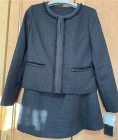 【新品未使用】フォーマル　ツイード スーツ　黒