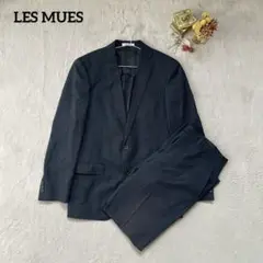 LES MUES レミュースーツセットアップネイビーストライプビジネススーツ
