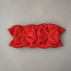 《500》七五三　髪飾り　ヘッドドレス　着物リメイク　赤　アンティーク　レトロ