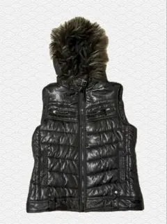 フード付きブラックベスト Y2K グランジ フェアリーグランジ 平成 パンク