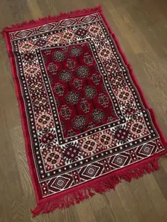 アスワン/パキスタンラグ アベッシャ ROSE 86cm×46cm 玄関マット