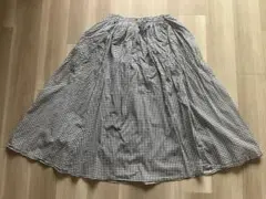 アーバンリサーチ ITEMS ギンガムチェック フレアスカート 黒白