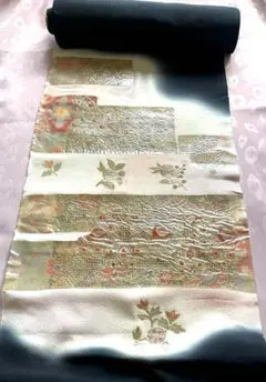 D918 夏着物 訪問着 荒波 金彩 刺繍 縫い紋 絽 正絹 着物 極美品