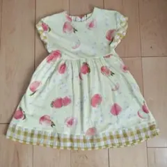hakka kids　半袖　ワンピース　黄色　桃　110
