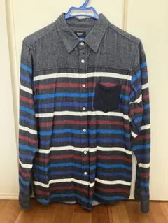 BEAMS ストライプフランネルシャツ