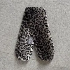 [BLUE PIE] Leopard Fur Muffler - GRAY