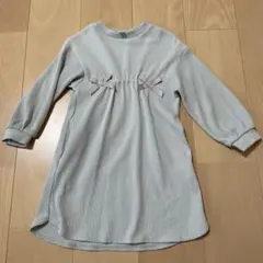 リボン付き長袖ワンピース 110サイズ