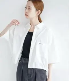 ロペピクニック　クロップド丈ハーフスリーブシャツ　オフホワイトのサムネイル