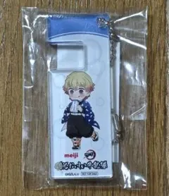 鬼滅の刃　明治おいしい牛乳　アクリルキーホルダースマホスタンド　我妻善逸