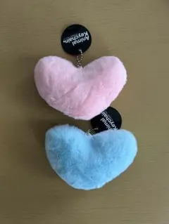 ハート型キーホルダー 2個セット ピンク 水色