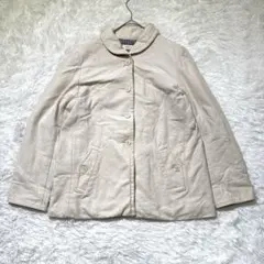 【スタジオクリップ】ウール混 中綿キルティングジャケット アイボリー