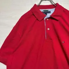 TOMMY HILFIGER トミーフィルフィガー 半袖ポロシャツ　L レッド