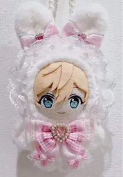 1点x おすわり♥ぬい服♥着ぐるみ♥16cm♥ネコ♥バックチャーム付き♥W67 1点x おすわり♥ぬい服♥着ぐるみ♥16cm♥ネコ♥バックチャーム付き