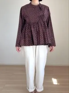 mizuiro ind print back gather プルオーバー - メルカリ