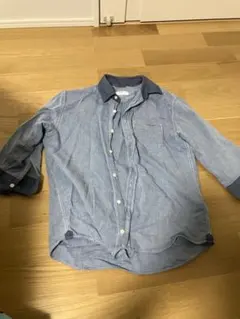 ikka 青 ボタンアップシャツ Lサイズ