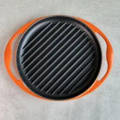 LE CREUSET ル・クルーゼ 鋳鉄製ラウンドグリルパン 26 赤 - メルカリ